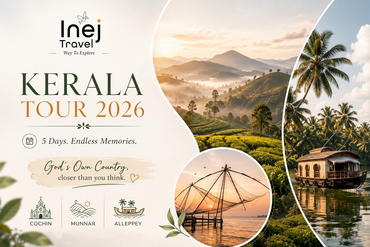 Kerala Tour: 5 Days Through Munnar’s Hills & Alleppey’s Backwaters