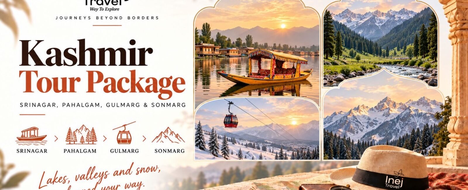 Kashmir Tour Package: A 6-Night Journey Through Srinagar, Pahalgam, Gulmarg and Sonmarg